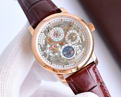 Vacheron Constantin Patrimony Cal.112QP 41mm Italian Cowhide Leather Strap Grey Face Watch